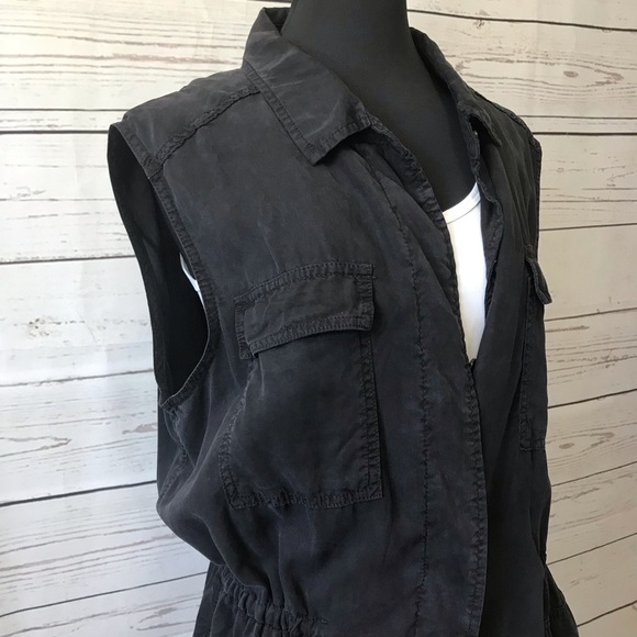 Buffalo Black Cinched Waist Vest Size L - Picture 2 of 8